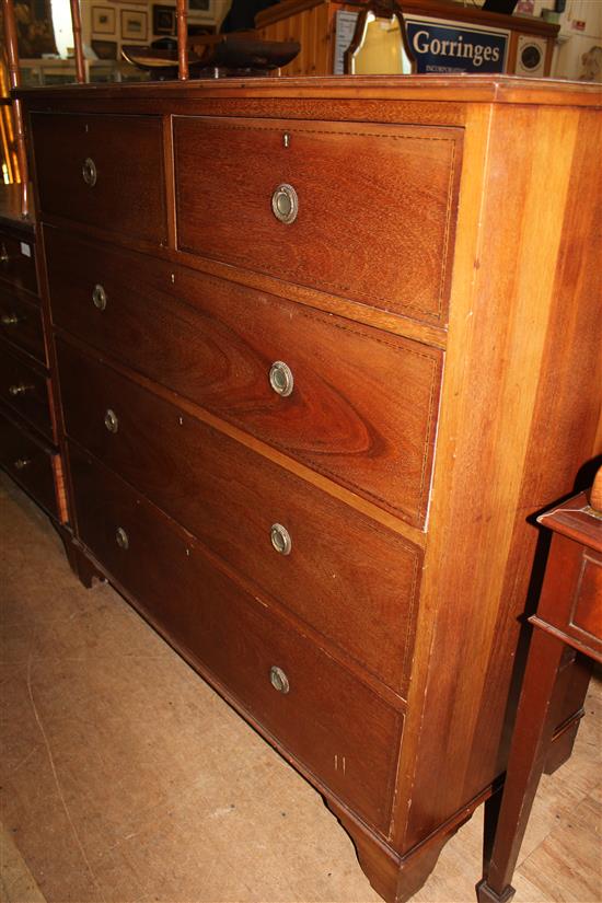 An early 20th century Maple & Co mahogany chest and three long drawers